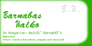 barnabas walko business card